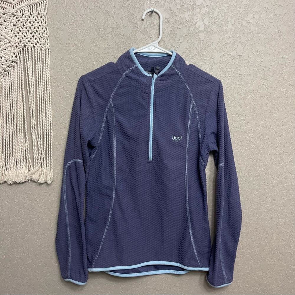 Lippi Pullover Shirt, Lightweight, Half Zip blue sz small
